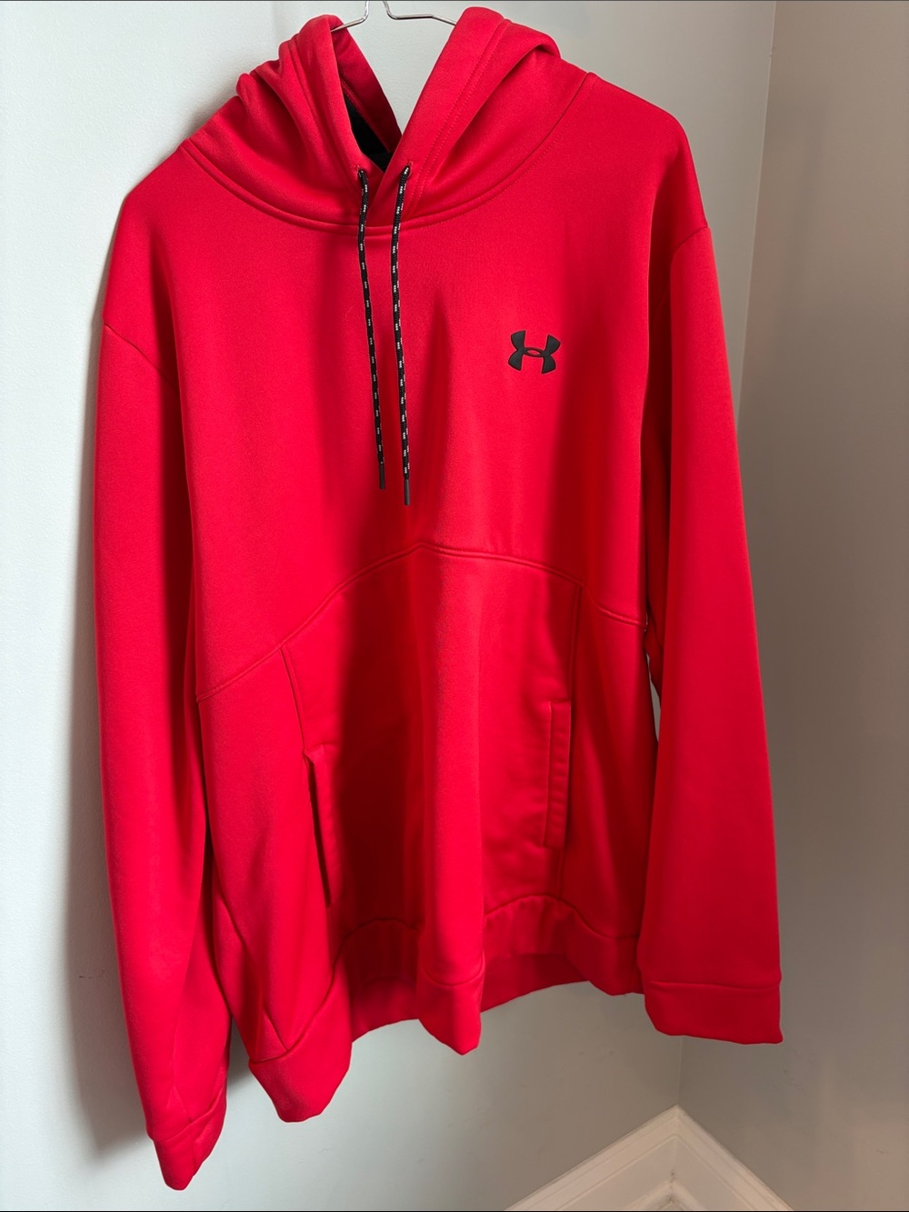 Under Armour Men’s Bright Red Hoodie with Black Logo